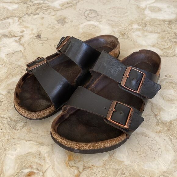 Birkenstock Arizona Soft Footbed Leather Sandals Unisex - Picture 3 of 15